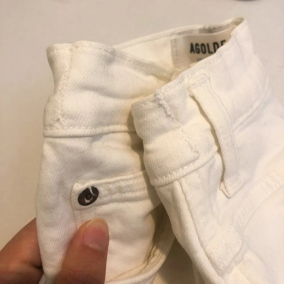 AGOLDE Pinch Waist High Rise White Straight Leg Denim Jeans Women's 23 ALTERED - Picture 9 of 10